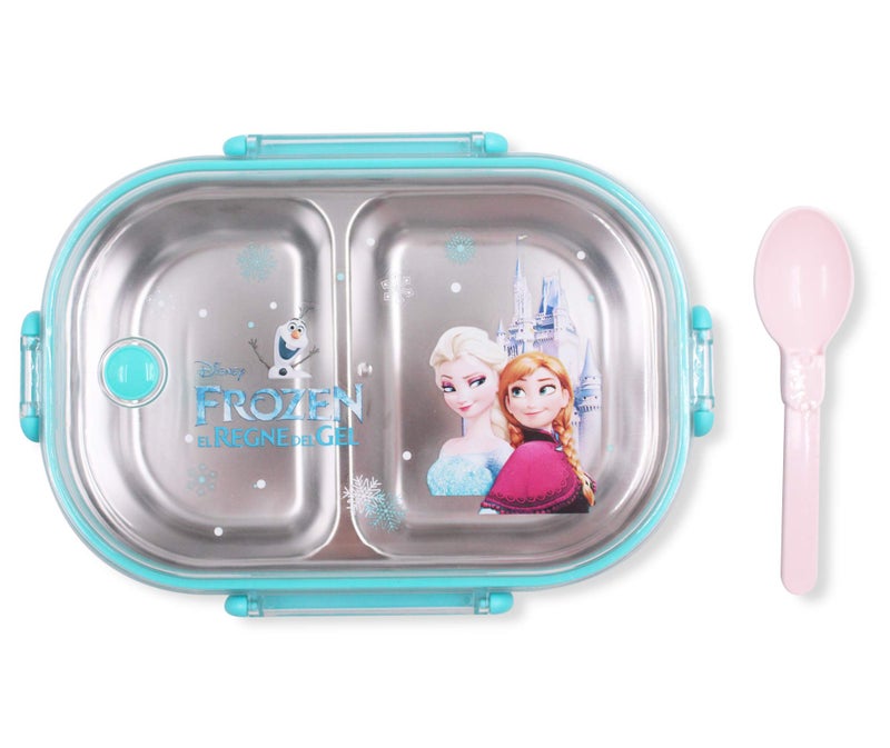 Finex Frozen Princess Pink Zippered Insulated Food Bag + Light Blue Stainless Steel Compartment Bento Container Box with Clear Lid set for picnic - Image 5